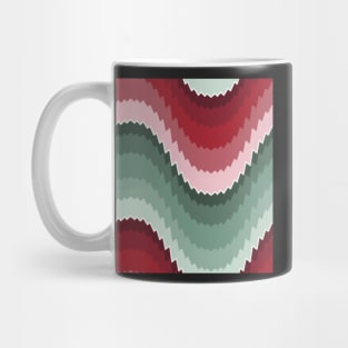 Bargello waves pattern red and green Mug